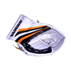 Vaughn Ventus SLR Pro Senior Goalie Glove in Black, Gold and White