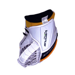 Vaughn Ventus SLR Pro Senior Goalie Glove in Black, Gold and White on the back