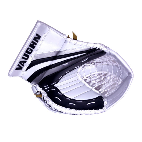 Vaughn Ventus SLR Pro Senior Goalie Glove in Black, Silver and White