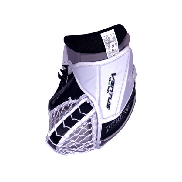 Vaughn Ventus SLR Pro Senior Goalie Glove in Black, Silver and White on the back