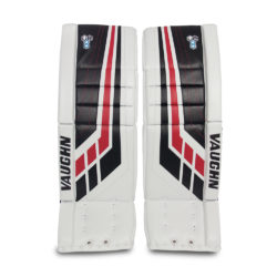 Vaughn Velocity VE8 Pro Senior Leg Pads Black Red and White