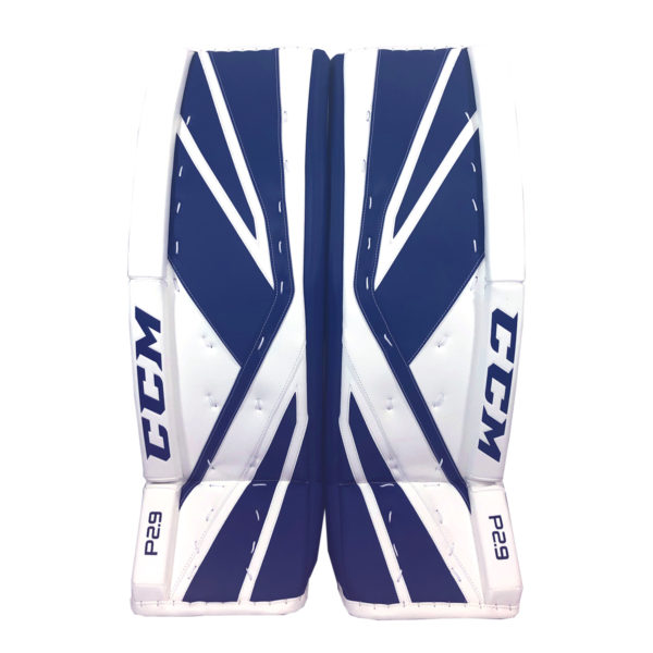 CCM Premier P2.9 Intermediate Goalie Pads in Blue and White