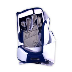 Bauer Supreme S27 Junior Goalie Blocker in Blue and White on Back