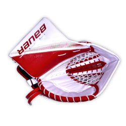 Bauer Supreme S27 Junior Goalie Catch Glove in Red and White