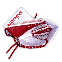 Bauer Supreme S29 Intermediate Goalie Catch Glove in Red and White