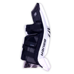 Bauer Supreme S29 Intermediate Goalie Leg Pads in Black and White on side