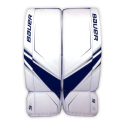 Bauer Supreme S29 Intermediate Goalie Leg Pads in Blue and White