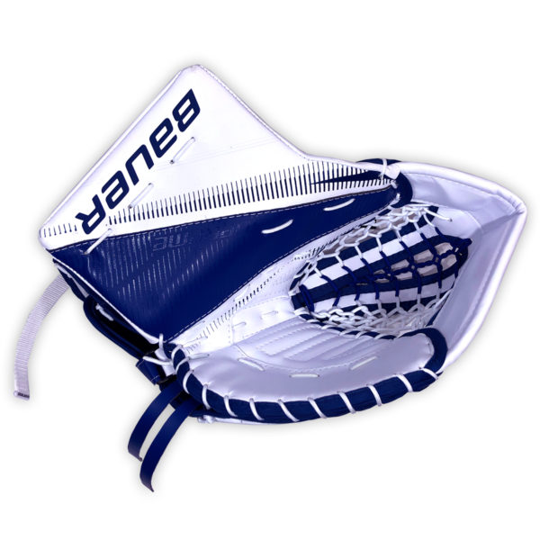 Bauer Supreme S29 Senior Goalie Catch Glove in Blue and White