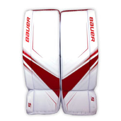 Bauer Supreme S29 Senior Goalie Leg Pads in Red and White