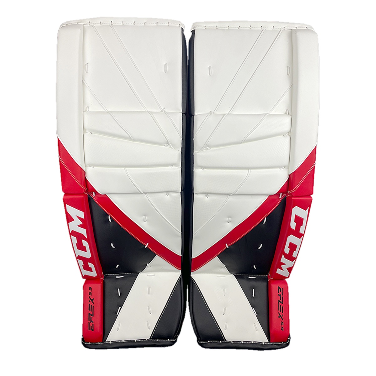 TronX MT2 Senior Hockey Goalie Leg Pads (White/Red) 