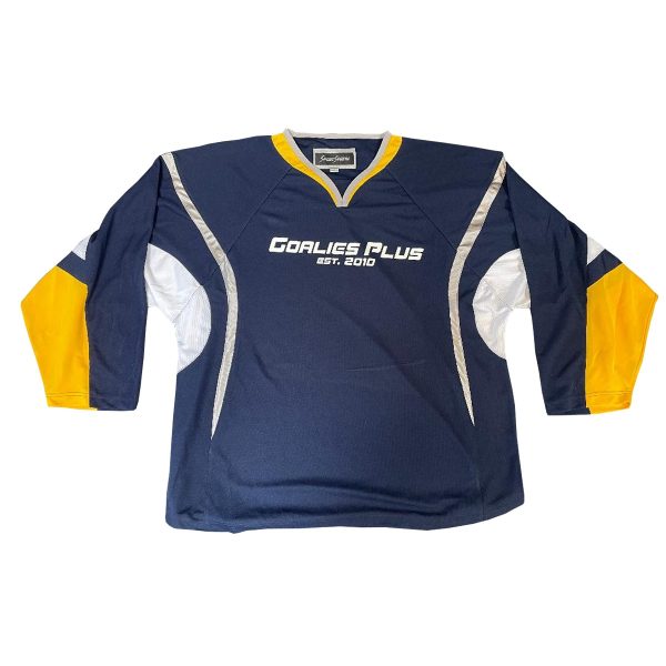 Goalies Plus Senior Goalie Cut Practice Jersey - Navy Blue, Sport Gold & White