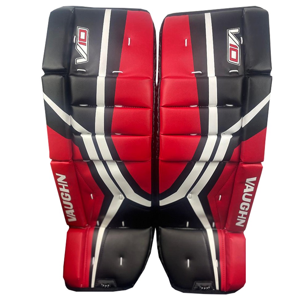 Solid improvements! Vaughn Velocity V10 hockey goalie pads thigh