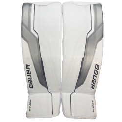 Bauer Supreme Shadow Pro Custom Goalie Leg Pads [White/Silver/Black]