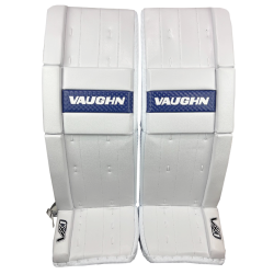 Vaughn Classic Series Pro Senior Goalie Leg Pads - Double Break - 32+2in. White/Navy