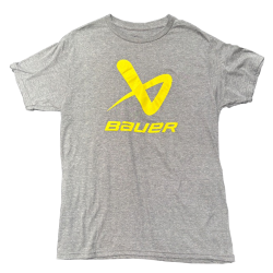 Bauer Core Lockup Grey Short Sleeve Tee Shirt - Adult