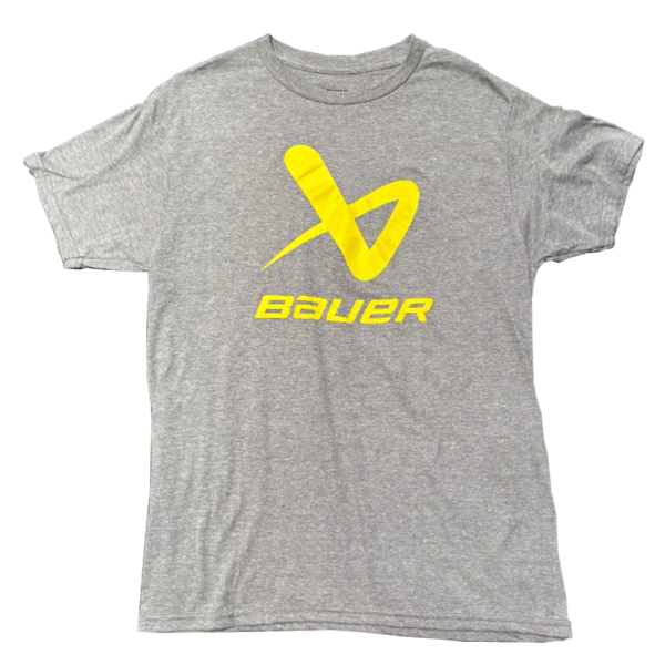 Bauer Core Lockup Grey Short Sleeve Tee Shirt - Adult